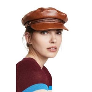 Brixton Fiddler Cap in Brown Vegan Leather